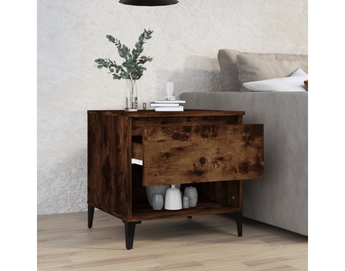 Sonata H Странична маса, опушен дъб, 50x46x50 см, инженерно дърво