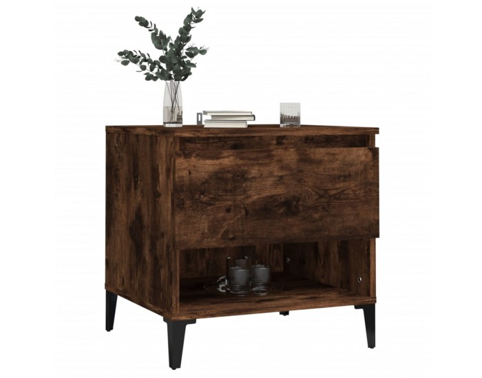 Sonata H Странична маса, опушен дъб, 50x46x50 см, инженерно дърво