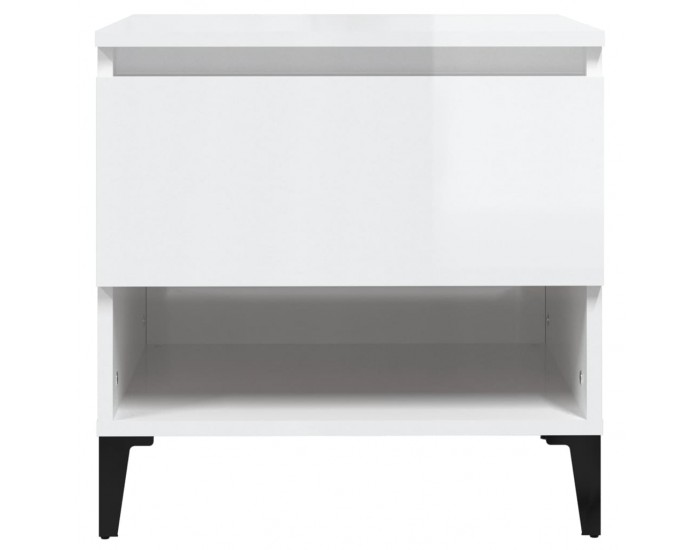 Sonata H Странични маси, 2 бр, бял гланц, 50x46x50 см, инженерно дърво