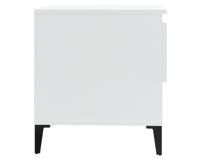 Sonata H Странични маси, 2 бр, бял гланц, 50x46x50 см, инженерно дърво