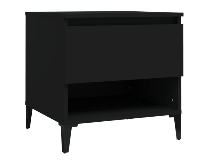 Sonata H Странични маси, 2 бр, черни, 50x46x50 см, инженерно дърво