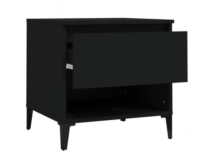 Sonata H Странични маси, 2 бр, черни, 50x46x50 см, инженерно дърво