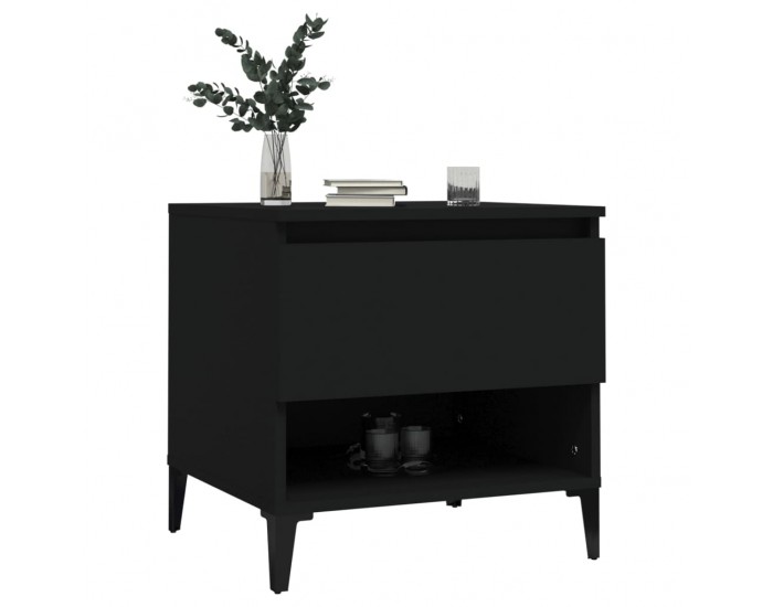 Sonata H Странични маси, 2 бр, черни, 50x46x50 см, инженерно дърво