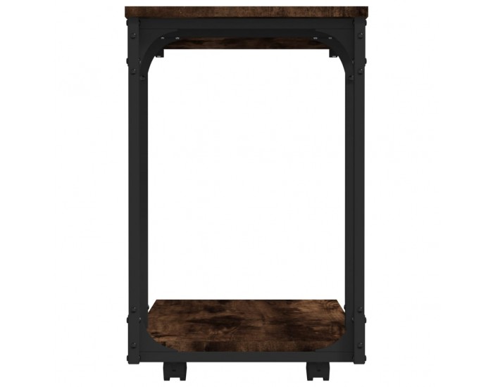 Sonata H Странична маса с колела опушен дъб 50x35x55,5см инженерно дърво