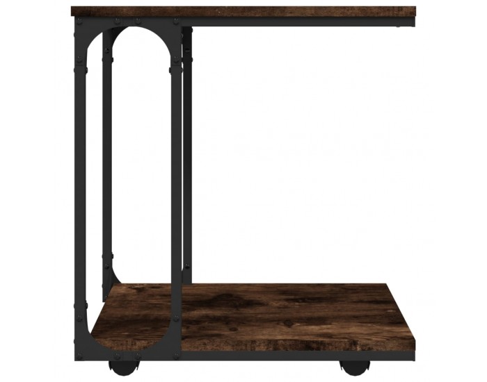 Sonata H Странична маса с колела опушен дъб 50x35x55,5см инженерно дърво