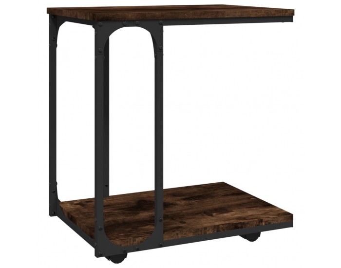 Sonata H Странична маса с колела опушен дъб 50x35x55,5см инженерно дърво