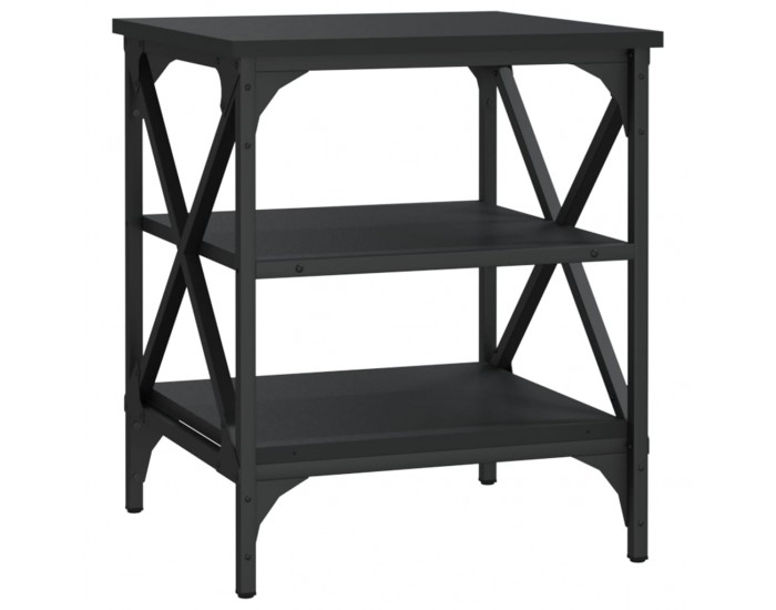 Sonata H Странични маси, 2 бр, черни, 40x42x50 см, инженерно дърво