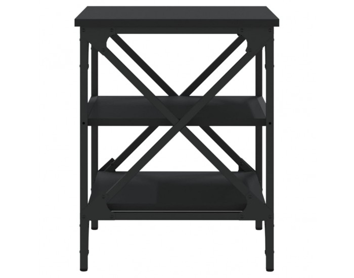 Sonata H Странични маси, 2 бр, черни, 40x42x50 см, инженерно дърво