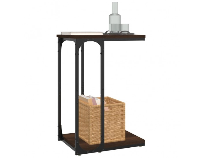 Sonata H Странична маса, кафяв дъб, 40x30x60 см, инженерно дърво