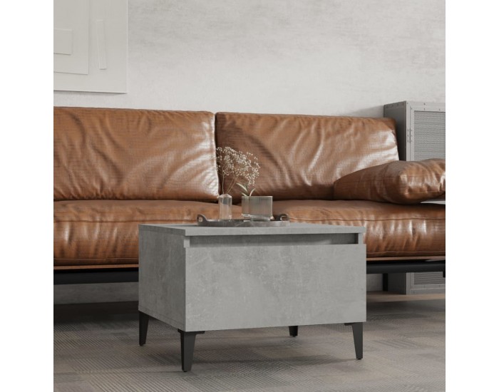 Sonata H Странична маса, бетонно сива, 50x46x35 см, инженерно дърво