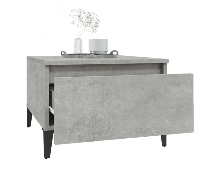 Sonata H Странична маса, бетонно сива, 50x46x35 см, инженерно дърво