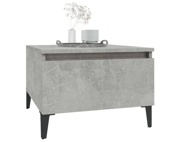 Sonata H Странична маса, бетонно сива, 50x46x35 см, инженерно дърво