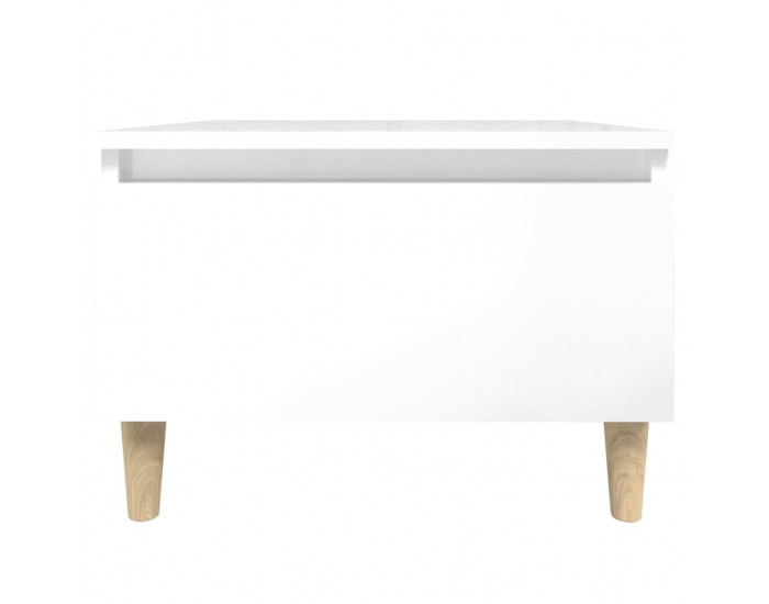 Sonata H Странични маси, 2 бр, бял гланц, 50x46x35 см, инженерно дърво