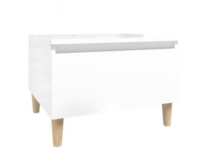 Sonata H Странични маси, 2 бр, бял гланц, 50x46x35 см, инженерно дърво