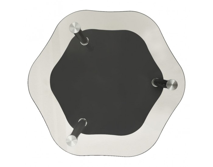 Sonata H Странична маса с 2 рафта прозрачно и черно 38x38x50 см стъкло