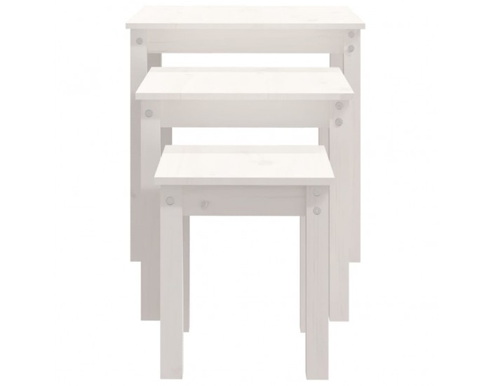 Sonata H Стифиращи маси, 3 бр, бели, бор масив