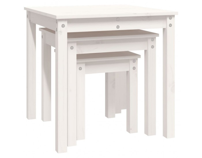 Sonata H Стифиращи маси, 3 бр, бели, бор масив