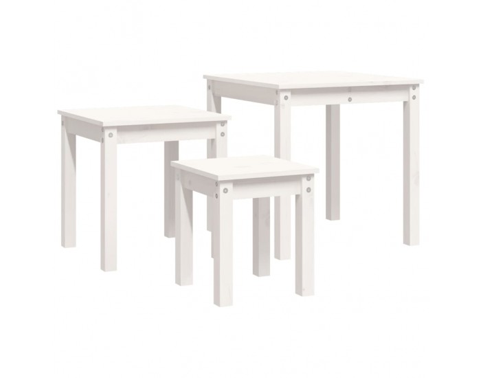 Sonata H Стифиращи маси, 3 бр, бели, бор масив