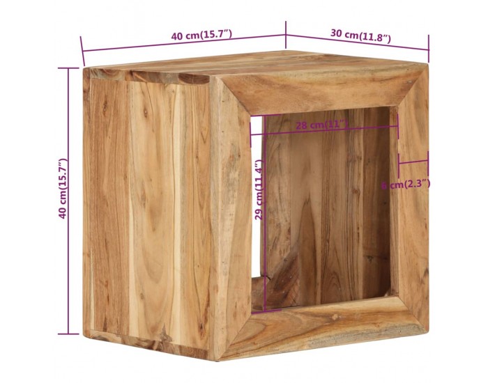 Sonata H Табуретка 40x30x40 см масивно дърво акация