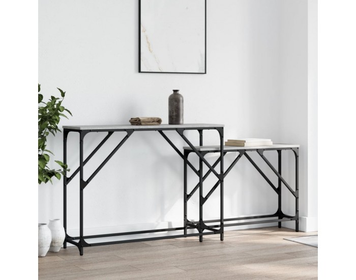 Sonata H Стифиращи конзолни маси, 2 бр, сив сонома, инженерно дърво