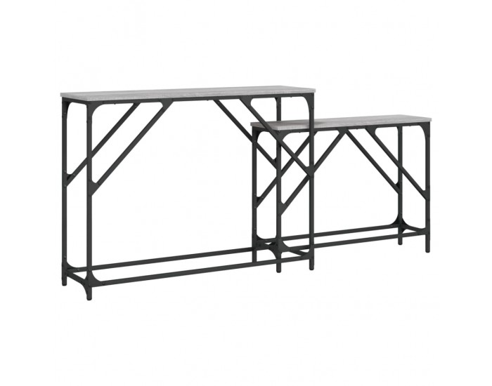 Sonata H Стифиращи конзолни маси, 2 бр, сив сонома, инженерно дърво