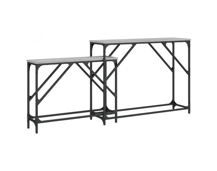 Sonata H Стифиращи конзолни маси, 2 бр, сив сонома, инженерно дърво