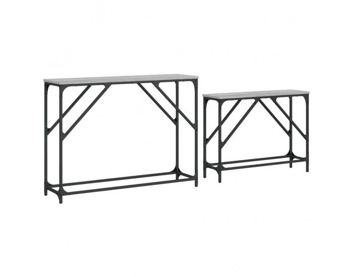 Sonata H Стифиращи конзолни маси, 2 бр, сив сонома, инженерно дърво