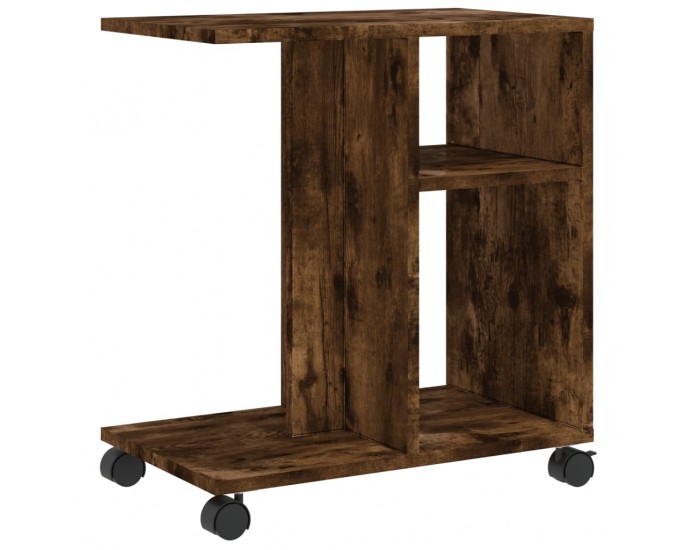 Sonata H Странична маса с колела опушен дъб 50x30x55 см инженерно дърво