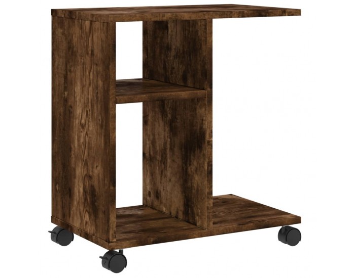 Sonata H Странична маса с колела опушен дъб 50x30x55 см инженерно дърво