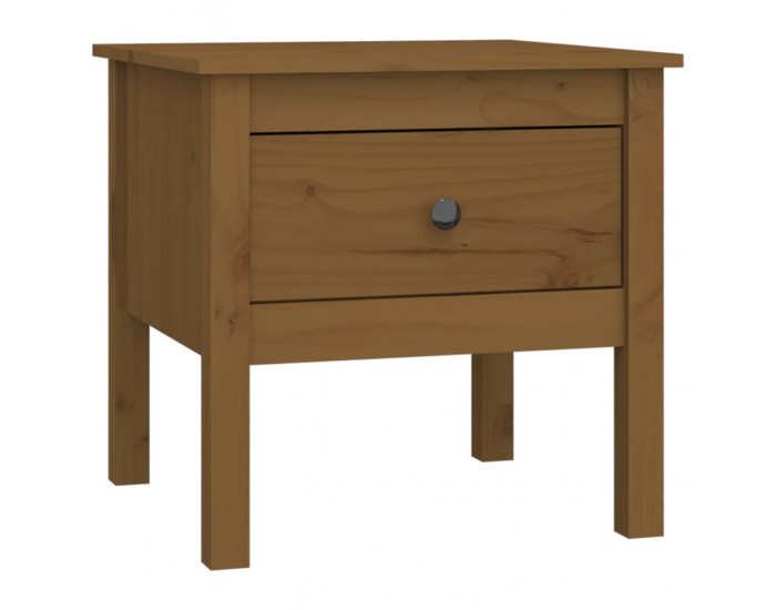 Sonata H Странична масичка меденокафява 50x50x49 см борово дърво масив