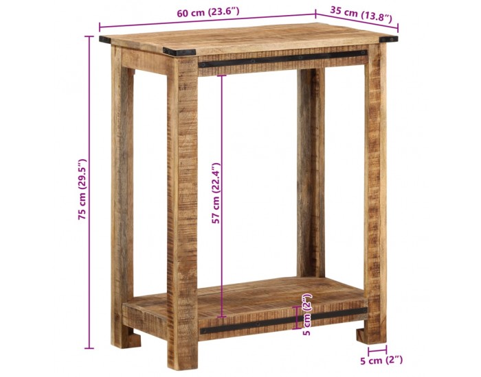 Sonata H Конзолна маса, 60x35x75 см, манго масивно дърво