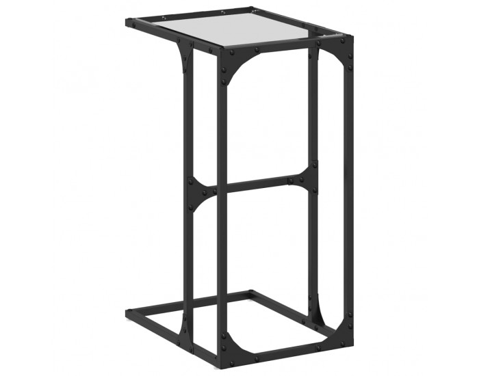 Sonata H Помощна маса с прозрачно стъкло 40x30x61,5 см стомана