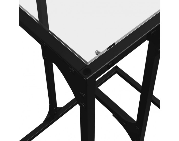 Sonata H Помощна маса с прозрачно стъкло 40x30x61,5 см стомана