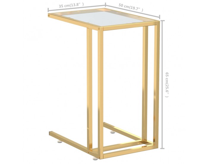 Sonata H Странична маса за компютър прозрачна 50x35x65см закалено стъкло