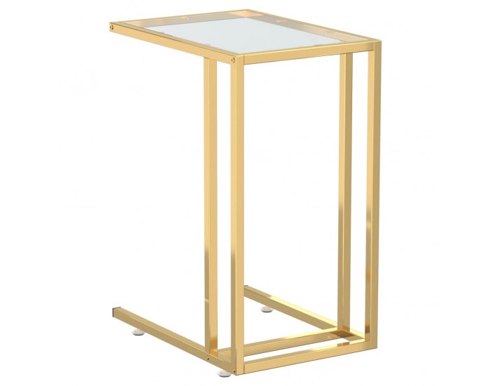 Sonata H Странична маса за компютър прозрачна 50x35x65см закалено стъкло