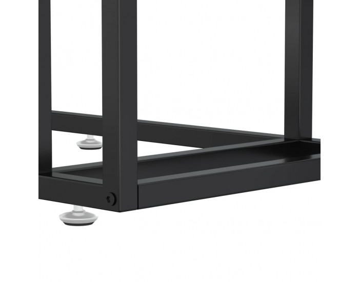 Sonata H Странична маса за компютър, черен мрамор, 50x35x65 см, стъкло