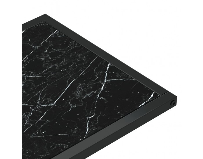 Sonata H Странична маса за компютър, черен мрамор, 50x35x65 см, стъкло