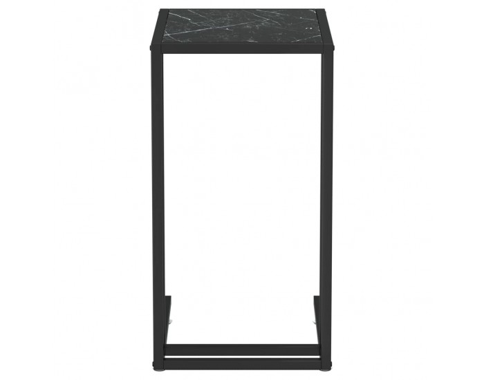 Sonata H Странична маса за компютър, черен мрамор, 50x35x65 см, стъкло