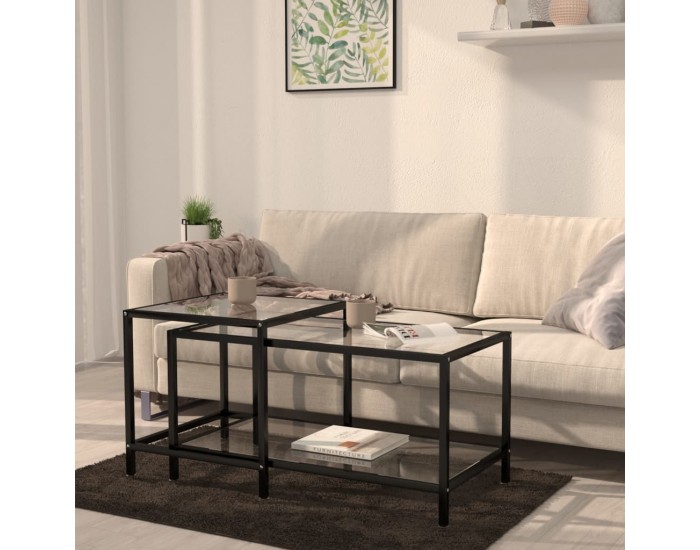 Sonata H Масички за чай, 2 бр, закалено стъкло, прозрачни