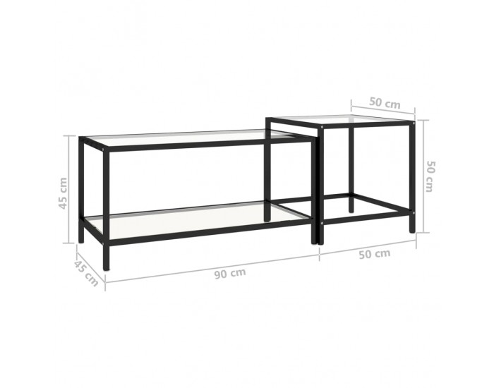 Sonata H Масички за чай, 2 бр, закалено стъкло, прозрачни