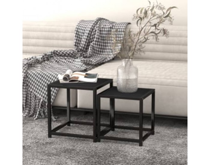 Sonata H Маси за чай, 2 бр, МДФ, черни