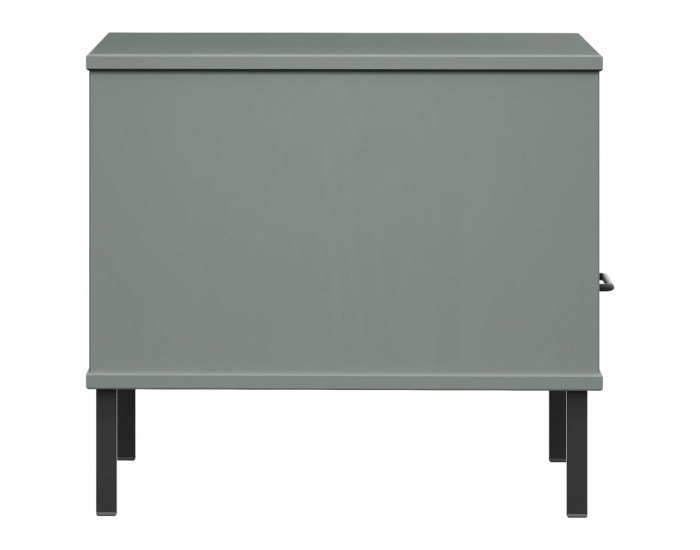 Sonata H Нощна масичка с метални крака сив бор масив OSLO