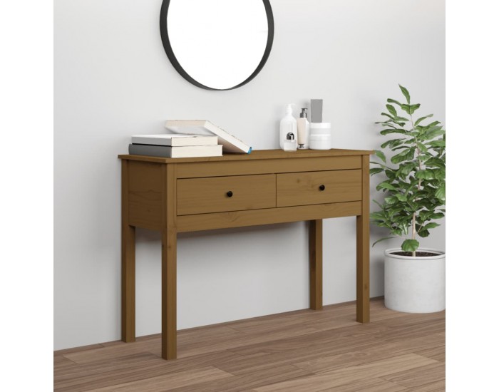 Sonata H Конзолна маса, меденокафява, 100x35x75 см, борово дърво масив