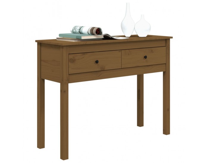 Sonata H Конзолна маса, меденокафява, 100x35x75 см, борово дърво масив