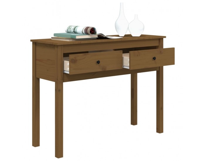 Sonata H Конзолна маса, меденокафява, 100x35x75 см, борово дърво масив