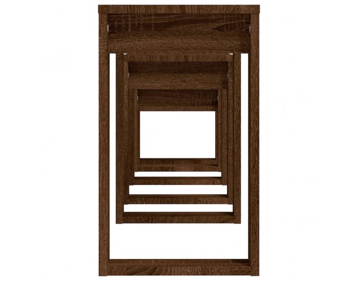 Sonata H Стифиращи маси, 3 бр, кафяв дъб, инженерно дърво