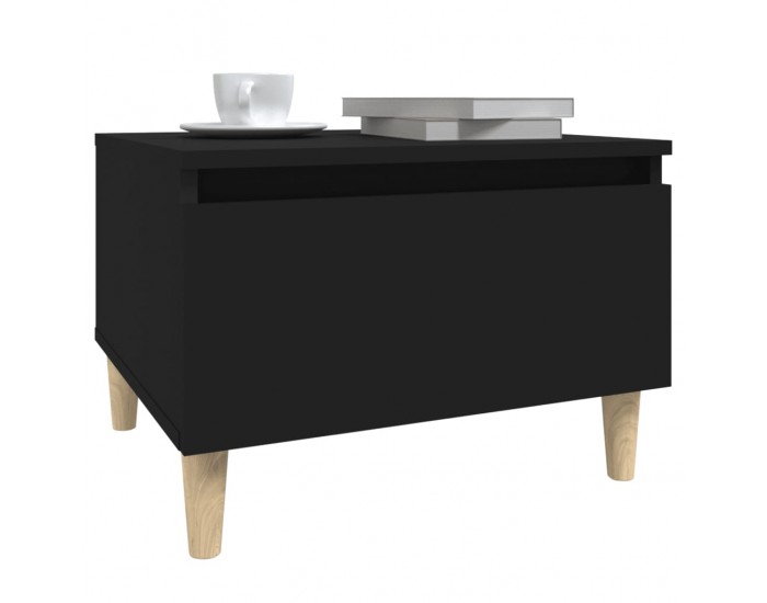 Sonata H Странични маси, 2 бр, черни, 50x46x35 см, инженерно дърво