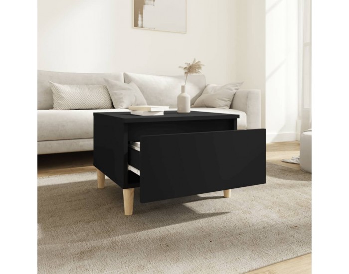 Sonata H Странични маси, 2 бр, черни, 50x46x35 см, инженерно дърво