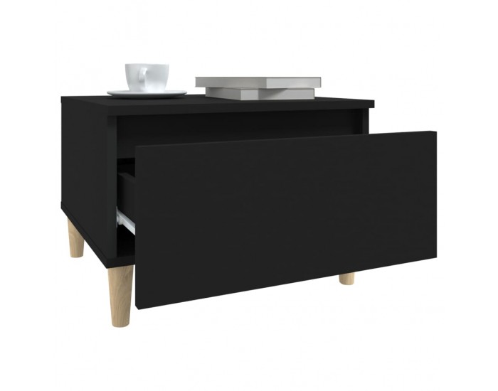 Sonata H Странични маси, 2 бр, черни, 50x46x35 см, инженерно дърво