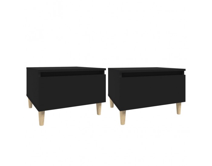 Sonata H Странични маси, 2 бр, черни, 50x46x35 см, инженерно дърво
